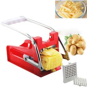 Potato Chipper French Fries Slicer Chip Maker Cutter Chopper With 2 Blades