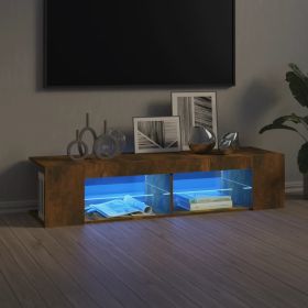 TV Stand with LED Lights Smoked Oak 53.1"x15.4"x11.8"