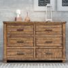 Rustic Reclaimed Solid Wood Framhouse 6 Drawers Wider Dresser(OLD SKU:WF197199AAD)