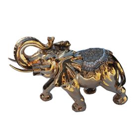 Ambrose Delightfully Extravagant Gold Plated Elephant with Embedded Crystal and Pearl Saddle (11.5"L x 5"W x 8.5"H)