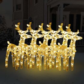 Christmas Reindeers 6 pcs Warm White 240 LEDs Acrylic