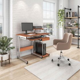 Techni Mobili Complete Computer Workstation Desk, Woodgrain