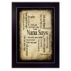 "Nana Says" By Susan Ball, Printed Wall Art, Ready To Hang Framed Poster, Black Frame