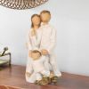 [only for pickup with a prepaid label]Three Members Family Sculpture Creative Family Figurines Resin Loving Family Statue Decor