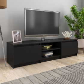 TV Cabinet Black 55.1"x15.7"x14" Engineered Wood