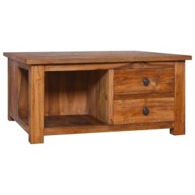 Coffee Table 26.8"x26.8"x13" Solid Teak Wood