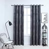 Blackout Curtains with Rings 2 pcs Anthracite 54"x95" Velvet