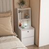 Nightstand with lock and charging station,Storage cabinets with open dividers