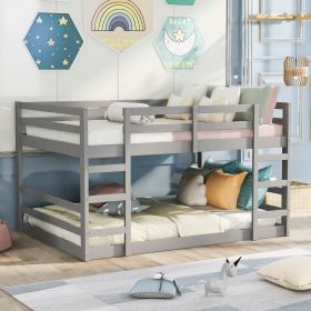 Full Over Full Bunk Bed with Ladder, Gray(OLD SKU: WF282788AAE)