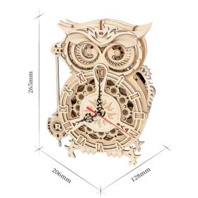 Robotime Rokr 161pcs Creative DIY 3D Owl Clock Wooden Model Building Block Kits Assembly Toy Drop Shipping