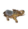 Ambrose Delightfully Extravagant Gold Plated Elephant with Embedded Crystal and Pearl Saddle (11.5"L x 5"W x 8.5"H)