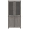 Highboard Solid Wood Pine Light Gray