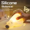 Papa Bear Silicone Lamp Cute Cartoon Polar Bear Pat Pat Small Night Light Bedside Cartoon LED Desk Lamp