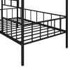 Metal House Bed Frame Twin Size with Slatted Support No Box Spring Needed Black