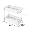 2 sets  sink storage units and bathroom sink storage units, 2-layer drawer cabinet storage unit for kitchen bathroom sink storage, white