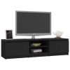 TV Cabinet Black 55.1"x15.7"x14" Engineered Wood