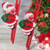 Christmas Electric Climbing Santa Claus Plush Doll Ornament Tree Hanging Decor