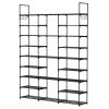 9 Tiers Shoe Rack Metal Shoe Storage Shelf Free Standing Large Shoe Stand with 2 Hooks for Entryway Closet Garage Bedroom