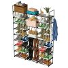 9 Tiers Shoe Rack Metal Shoe Storage Shelf Free Standing Large Shoe Stand with 2 Hooks for Entryway Closet Garage Bedroom