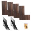 4Packs Corner Floating Shelf Wall Mount Display Storage Shelf Organizer Wood Metal Bedroom Living Room Décor