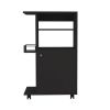 Napenthe 1-Shelf Kitchen Cart with Caster Black Wengue