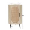 Corner cabinet ,Rattan door,Freestanding Corner Tables For Small Spaces, Corner Shelf Stand For Living Room, Kitchen, Bathroom, Bedroom