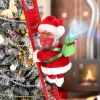 Christmas Electric Climbing Santa Claus Plush Doll Ornament Tree Hanging Decor