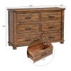 Rustic Reclaimed Solid Wood Framhouse 6 Drawers Wider Dresser(OLD SKU:WF197199AAD)