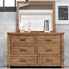 Rustic Reclaimed Solid Wood Framhouse 6 Drawers Wider Dresser(OLD SKU:WF197199AAD)