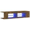 TV Stand with LED Lights Smoked Oak 53.1"x15.4"x11.8"