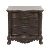 Elegant Style 1pc Nightstand of 3x Drawers Cherry Finish with Gold Tipping Traditional Formal Bedroom Furniture