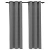 Blackout Curtains with Rings 2 pcs Gray 37"x84" Velvet