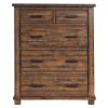 Rustic 5 Drawer Reclaimed Solid Wood Framhouse Chest Tallboy(OLD SKU:WF197197AAD)