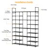 9 Tiers Shoe Rack Metal Shoe Storage Shelf Free Standing Large Shoe Stand with 2 Hooks for Entryway Closet Garage Bedroom