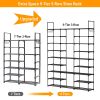 9 Tiers Shoe Rack Metal Shoe Storage Shelf Free Standing Large Shoe Stand with 2 Hooks for Entryway Closet Garage Bedroom