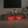 TV Stand with LED Lights Smoked Oak 53.1"x15.4"x11.8"