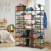 9 Tiers Shoe Rack Metal Shoe Storage Shelf Free Standing Large Shoe Stand with 2 Hooks for Entryway Closet Garage Bedroom