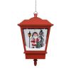 Christmas Hanging Lamp with LED Light and Santa Red 10.6"x10.6"x17.7"