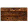 Shoe Bench with Cushion Smoked Oak 40.9"x11.8"x19.3" Engineered Wood