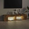 TV Stand with LED Lights Smoked Oak 53.1"x15.4"x11.8"