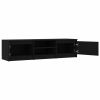 TV Cabinet Black 55.1"x15.7"x14" Engineered Wood