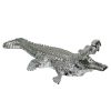 Ambrose Diamond Encrusted Chrome Plated Crocodile (25"L X 9"W X 7.5"H)