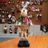 3 Pieces Christmas Decor Sitting Santa Claus Snowman Reindeer Ornament Plush Doll