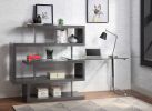 ACME Raceloma Writing Desk w/Shelf, Clear Glass, Gray & Chrome Finish 93181