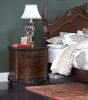 Elegant Style 1pc Nightstand of 3x Drawers Cherry Finish with Gold Tipping Traditional Formal Bedroom Furniture