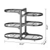 6 Tier Pots and Pans Lid Organizer Rack Holder, Adjustable Pot Organizer Rack for Under Cabinet, Pot Rack for Kitchen Organization and Storage, Black