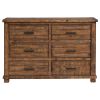 Rustic Reclaimed Solid Wood Framhouse 6 Drawers Wider Dresser(OLD SKU:WF197199AAD)