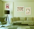 "Vintage Christmas Collection" 3-Piece Vignette By Jill Ankrom, Printed Wall Art, Ready To Hang Framed Poster, White Frame