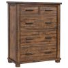 Rustic 5 Drawer Reclaimed Solid Wood Framhouse Chest Tallboy(OLD SKU:WF197197AAD)