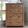 Rustic 5 Drawer Reclaimed Solid Wood Framhouse Chest Tallboy(OLD SKU:WF197197AAD)